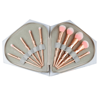 Rose gold unicorn makeup brushes with rainbow diamond case – kids makeup brushes, unicorn eyeshadow brushes