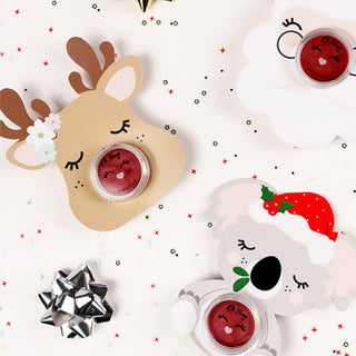 Rudolph lipstick for kids from Oh Flossy Christmas makeup presents