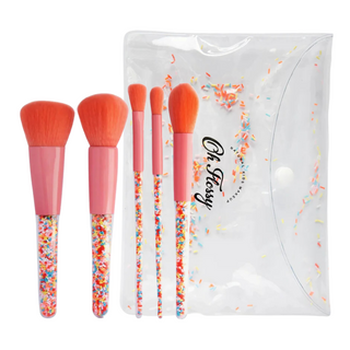 5-Piece Sprinkles Makeup Brush Set with Clear Case