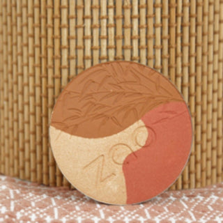 Zao makeup blush bronzer duo in shade Sublime Mosaic with 'Zao' branding on a textured background