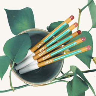 Zao makeup multifunctional vegan eye pencils, made with organic ingredients and cedar wood casing